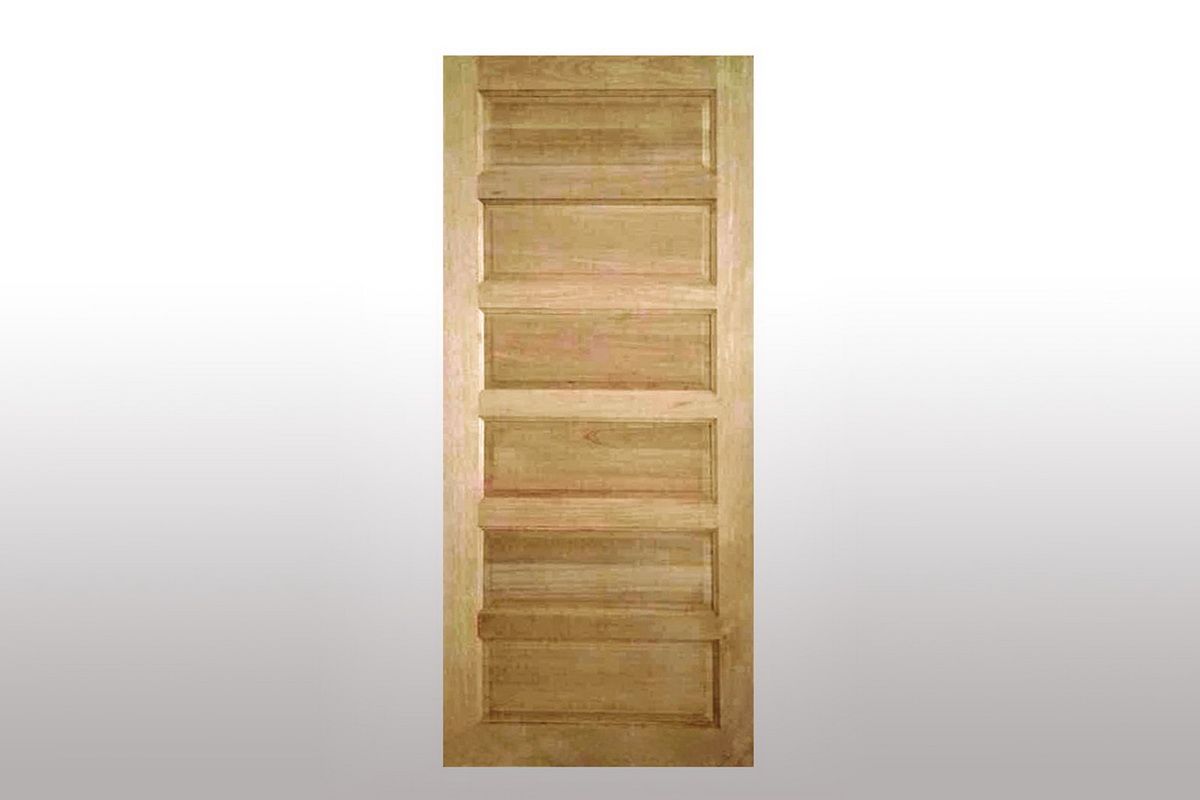 ประตู Red  Wood 6 ฟัก(Modern) ขอบ 5 Grade AAA (32x900x2000)